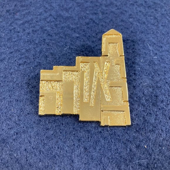 M Katz Jerusalem Goldtone Pin Hebrew - Picture 1 of 4